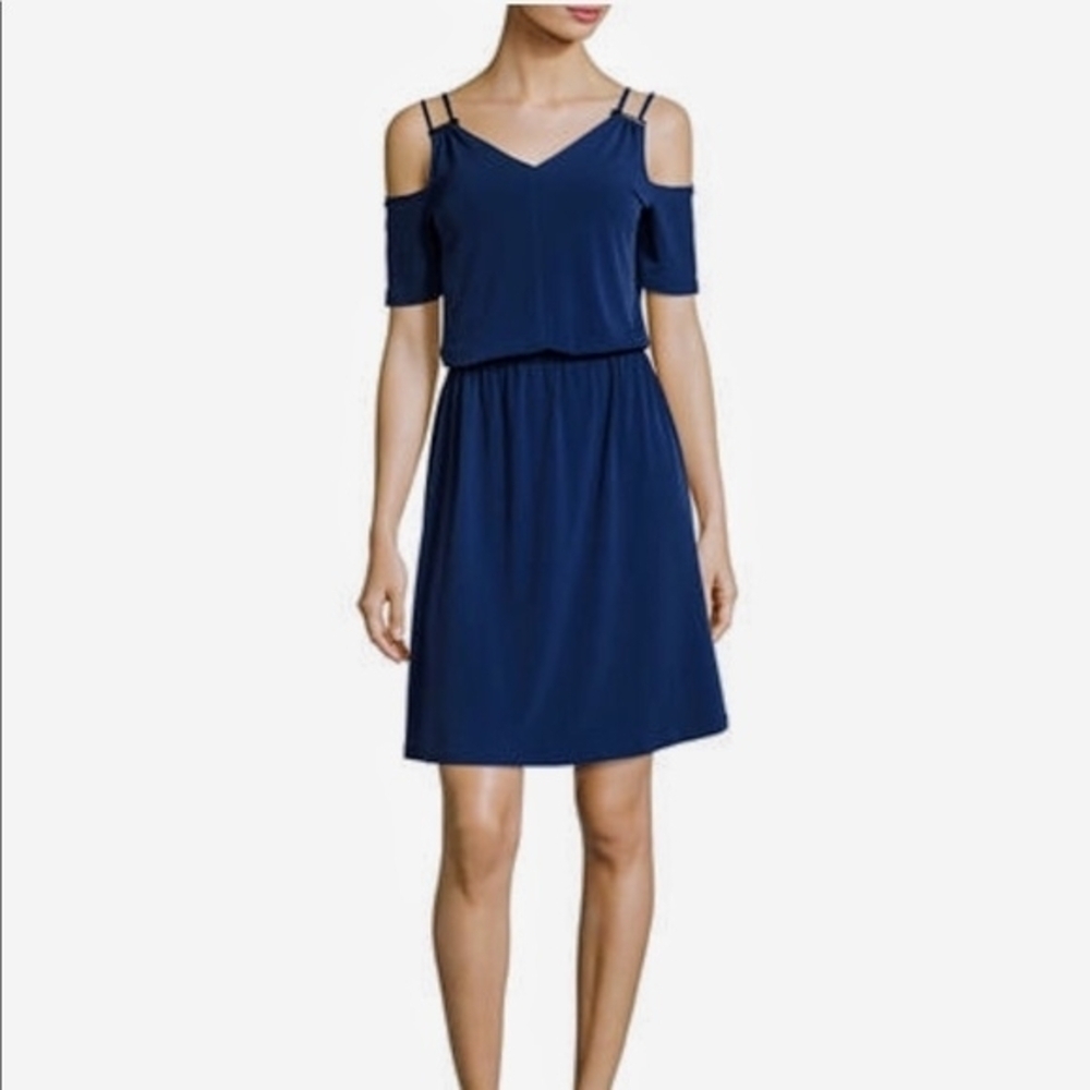 MICHAEL Michael Kors Navy Cold Shoulder Mini Dress